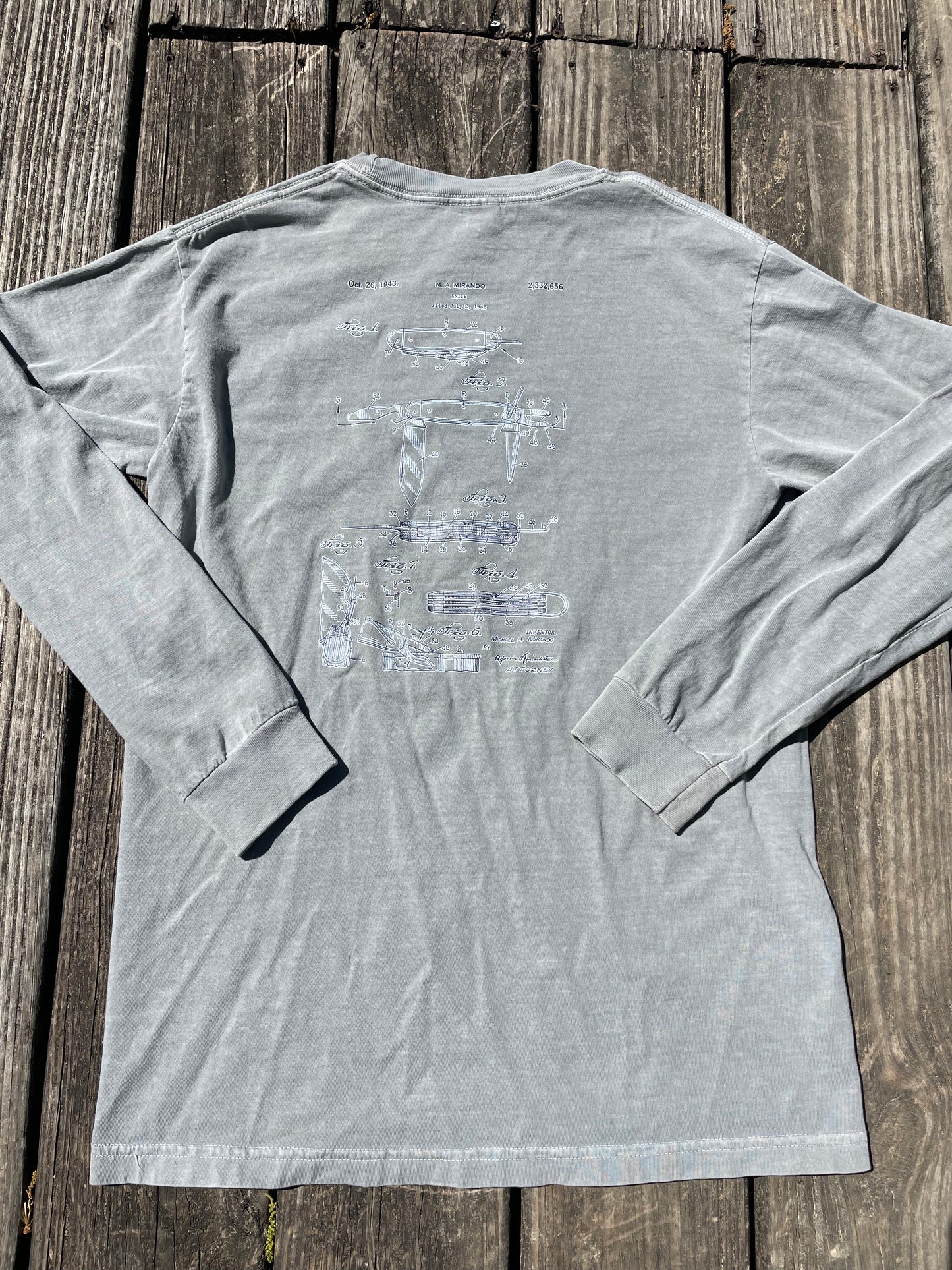 Troop 320 Long Sleeve Pocket Knife Patent t-shirt