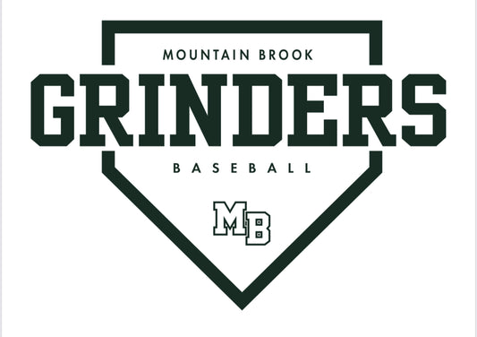 Mountain Brook Grinders Decal, Grinders Baseball, Team Green, Mtn. Brook Baseball, Decal, Car Sticker, Water Bottle Sticker, Laptop Sticker, Green and white