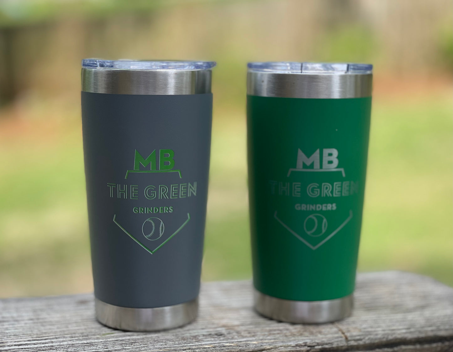 20oz Grinder Tumbler - Green & Grey