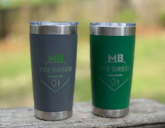 20oz Grinder Tumbler - Green & Grey